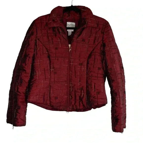 Joseph Ribkoff Jackets & Blazers - Joseph Ribkoff Vintage Cropped Burgundy Long sleeve Quilted Puffer Jacket